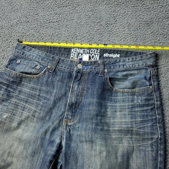 Kenneth Cole Reaction Straight Fit Jeans Mens Size 36x33 Measured Blue - Picture 9 of 10